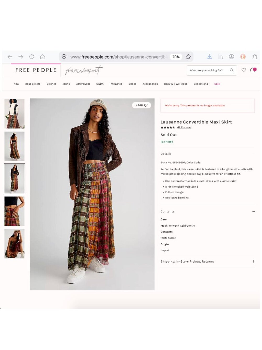 NWT Free People Lausanne Maxi Skirt Sz S - Picture 12 of 15